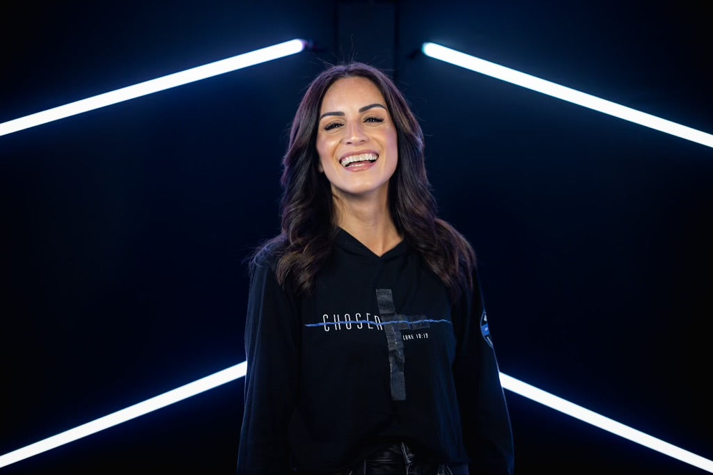 "Chosen" Cropped Hooded Long Sleeve T-SHIRT