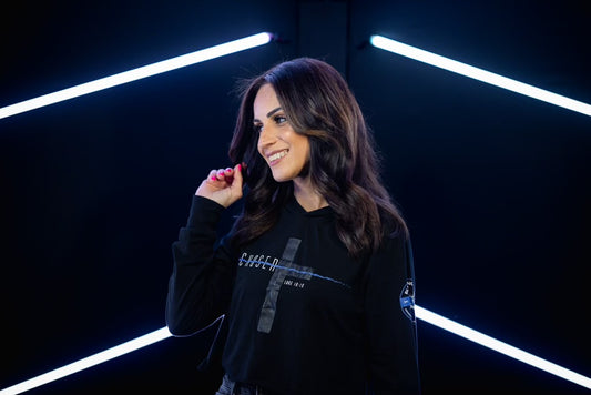 "Chosen" Cropped Hooded Long Sleeve T-SHIRT