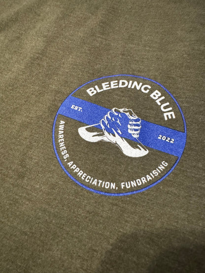 Bleeding Blue T-Shirt (Olive Green)