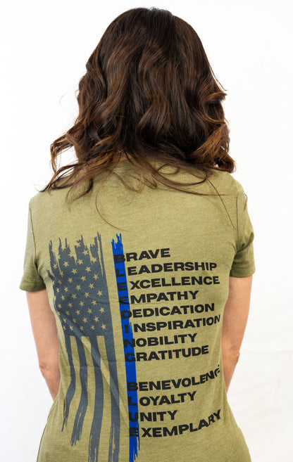 Bleeding Blue T-Shirt (Olive Green)