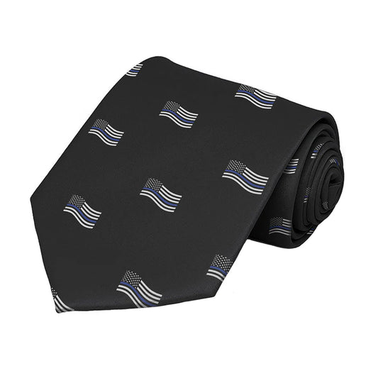 Thin Blue Line Waving Flag Tie